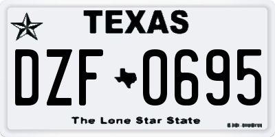 TX license plate DZF0695