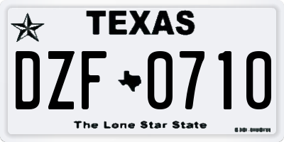 TX license plate DZF0710