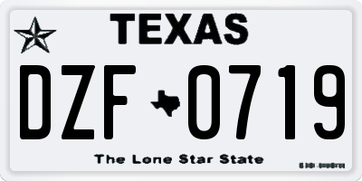 TX license plate DZF0719