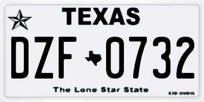 TX license plate DZF0732