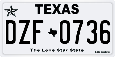 TX license plate DZF0736