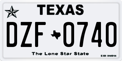 TX license plate DZF0740