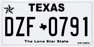 TX license plate DZF0791