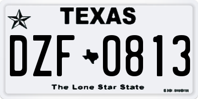 TX license plate DZF0813