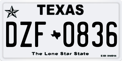 TX license plate DZF0836