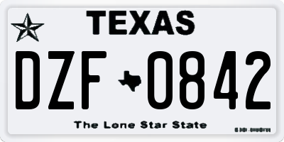 TX license plate DZF0842