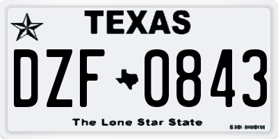 TX license plate DZF0843