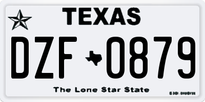 TX license plate DZF0879