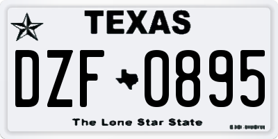 TX license plate DZF0895
