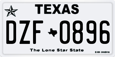 TX license plate DZF0896