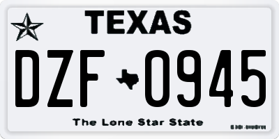 TX license plate DZF0945