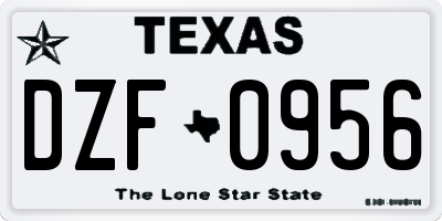 TX license plate DZF0956