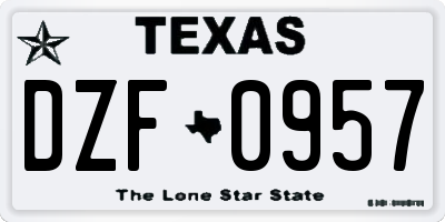 TX license plate DZF0957