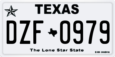TX license plate DZF0979