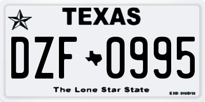 TX license plate DZF0995