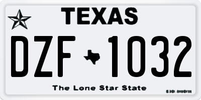 TX license plate DZF1032
