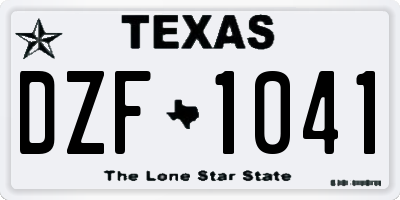 TX license plate DZF1041