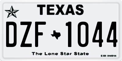 TX license plate DZF1044