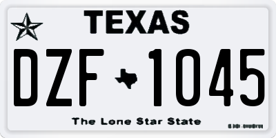 TX license plate DZF1045