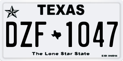 TX license plate DZF1047