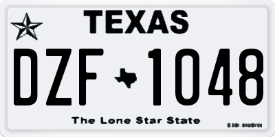TX license plate DZF1048