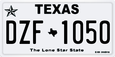 TX license plate DZF1050