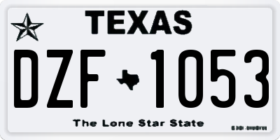 TX license plate DZF1053