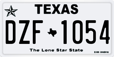 TX license plate DZF1054