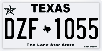 TX license plate DZF1055