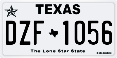 TX license plate DZF1056
