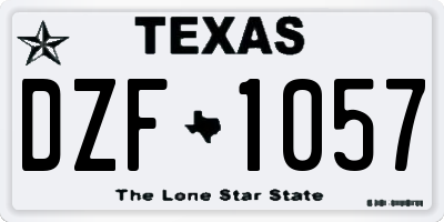 TX license plate DZF1057