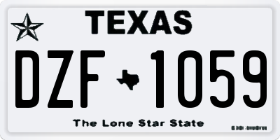 TX license plate DZF1059