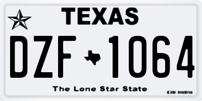 TX license plate DZF1064