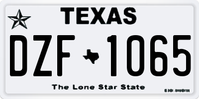 TX license plate DZF1065