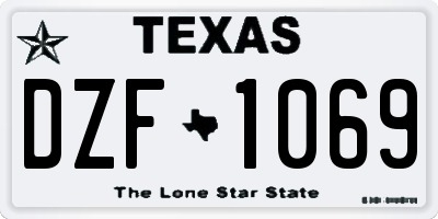 TX license plate DZF1069