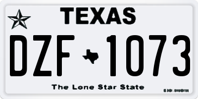 TX license plate DZF1073