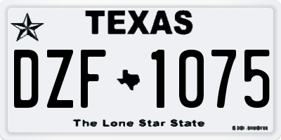TX license plate DZF1075