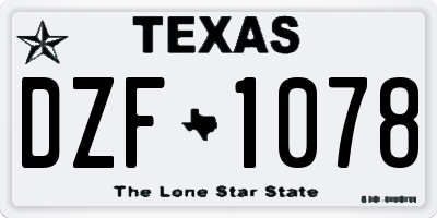 TX license plate DZF1078