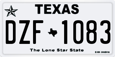 TX license plate DZF1083