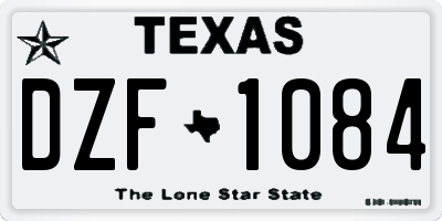 TX license plate DZF1084