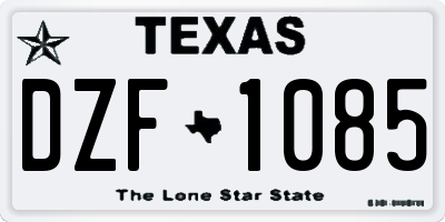TX license plate DZF1085