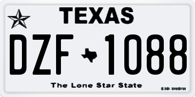 TX license plate DZF1088