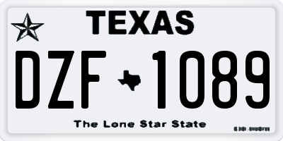TX license plate DZF1089