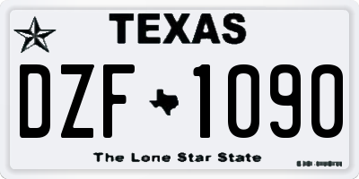 TX license plate DZF1090