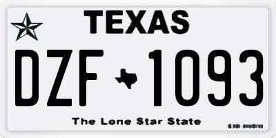TX license plate DZF1093