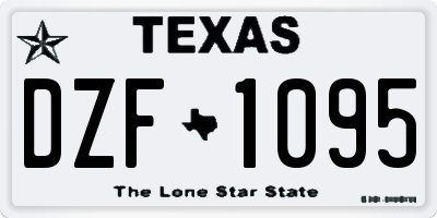 TX license plate DZF1095
