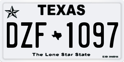 TX license plate DZF1097