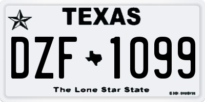 TX license plate DZF1099