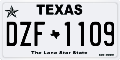 TX license plate DZF1109
