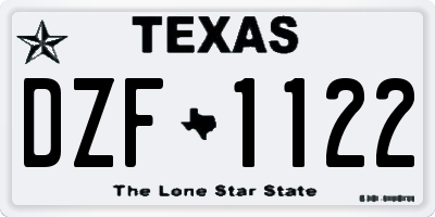 TX license plate DZF1122